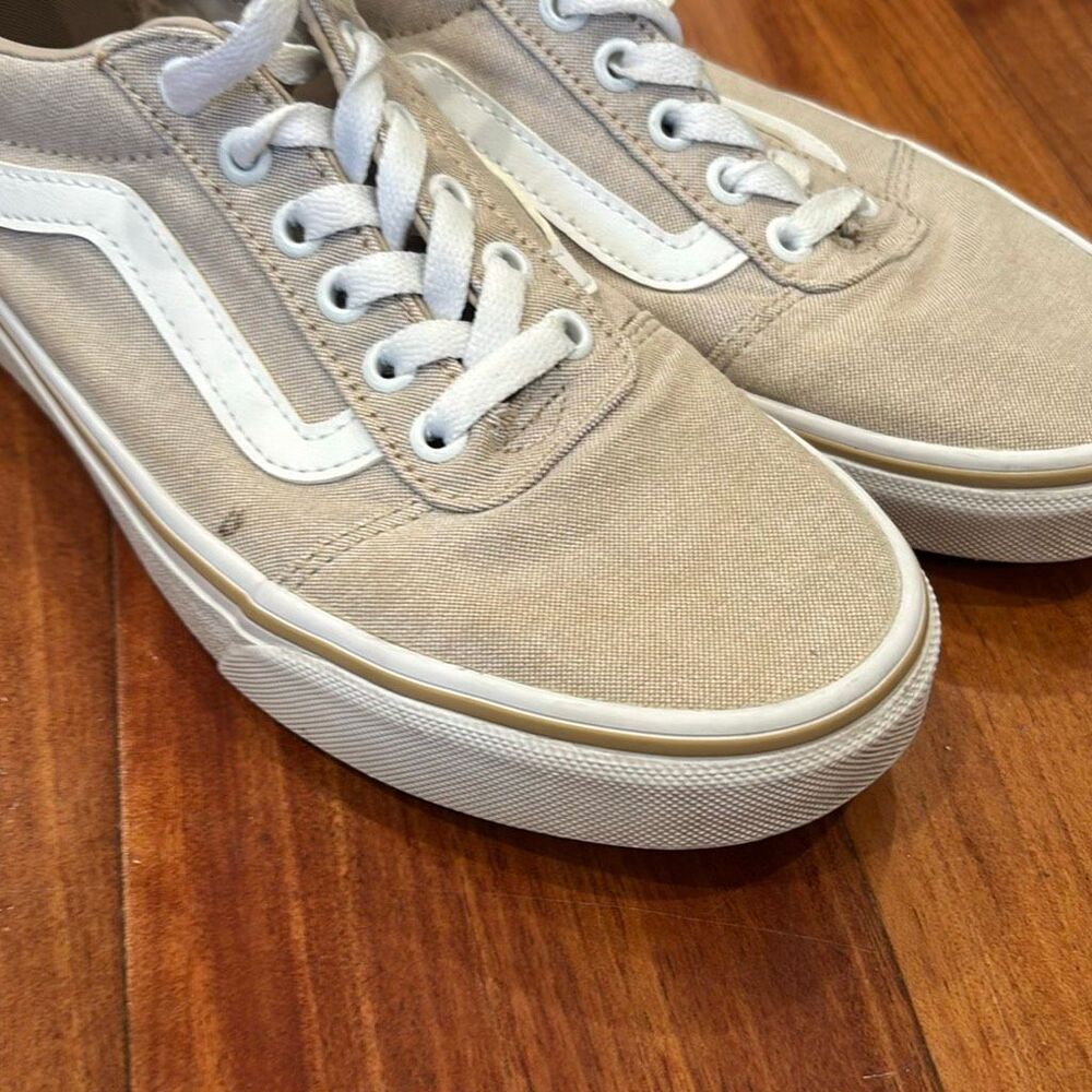 Vans Old Skool Tan Canvas Sneakers Women’s Size 8 Beige Skate Shoes - Picture 2 of 15